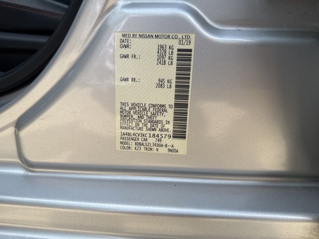 2019 Nissan Altima 2.5 SR
