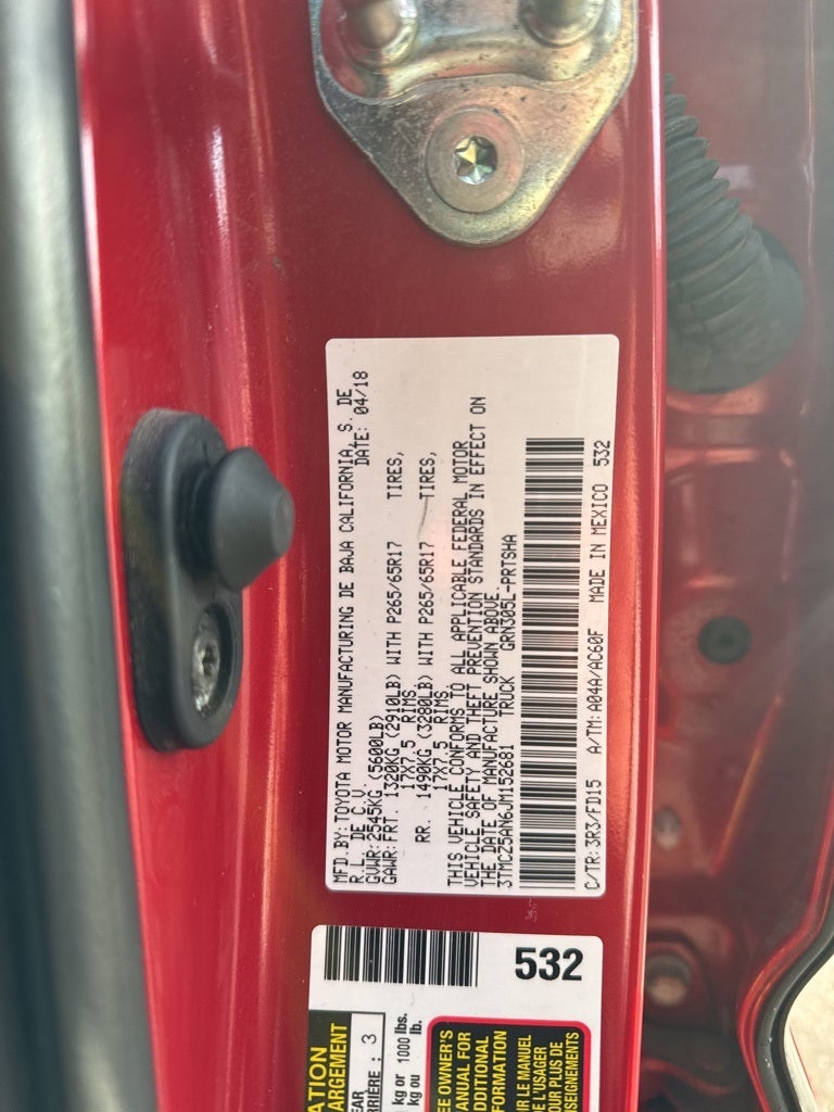 2018 Toyota TACOMA TRD SPORT TRD Sport V6