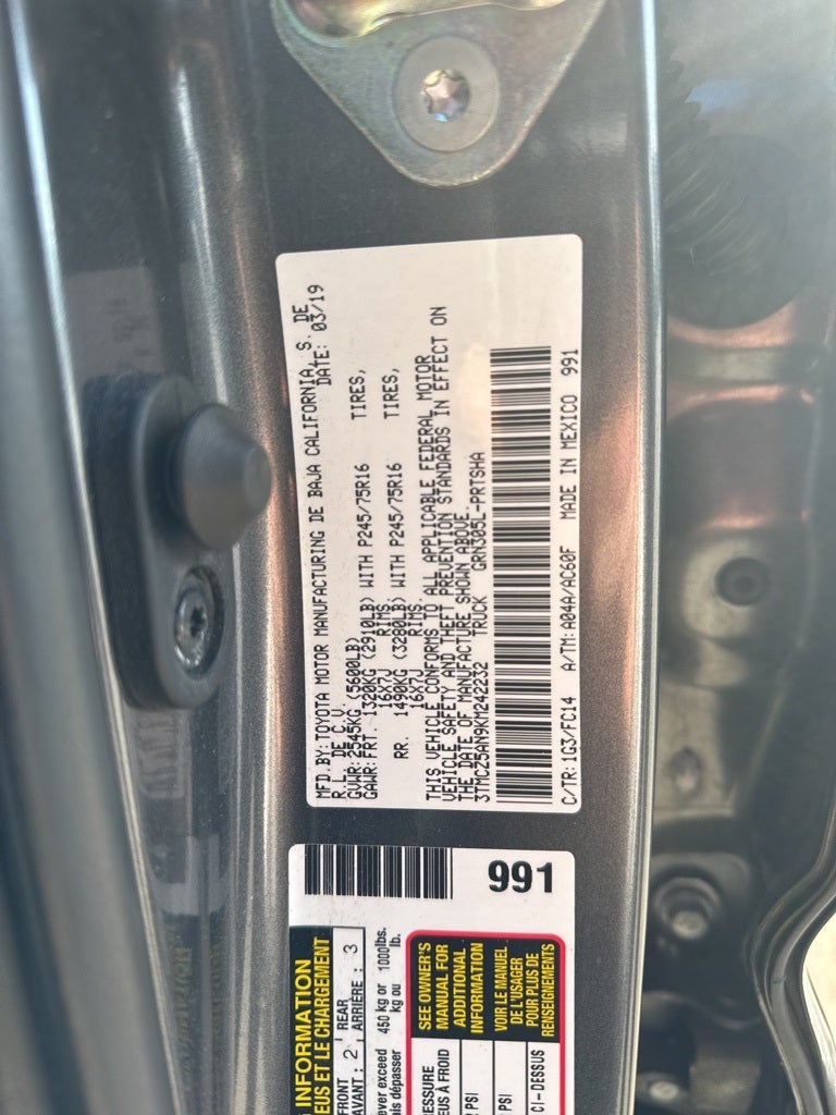 2019 Toyota TACOMA SR5 SR5 V6