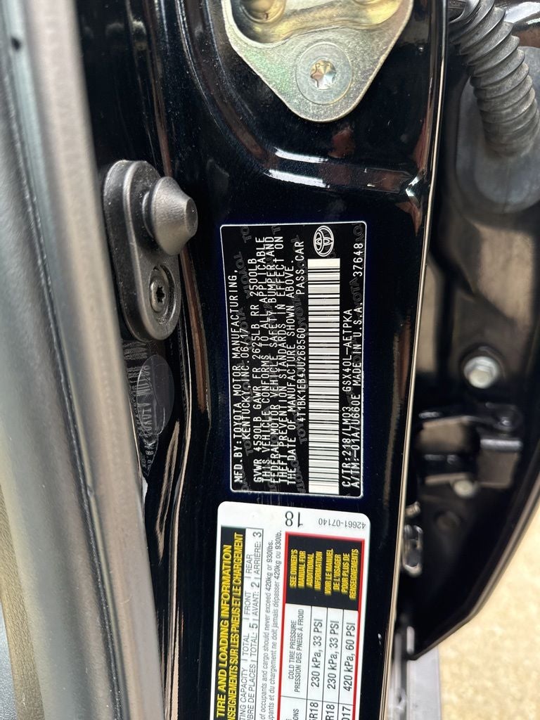 2018 Toyota Avalon Limited TOYOTA SILVER CERTIFIED