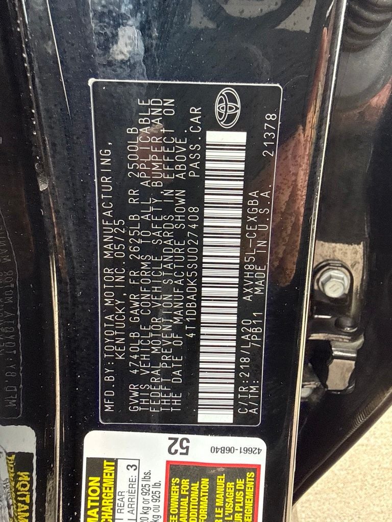 2025 Toyota Camry XLE TOYOTA GOLD CERTIFIED